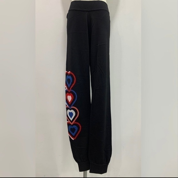 FENDI BLACK TRACK PANTS HEART sz 42 - Picture 1 of 8